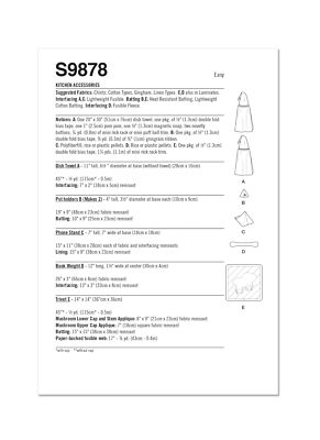 Kitchen Accessories and Pocketed Apron Sewing Pattern Packet Design Code S987...