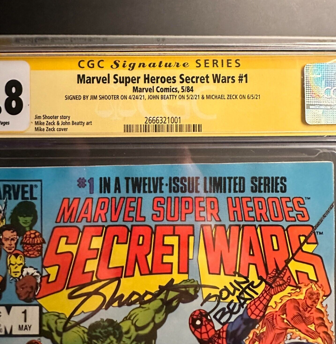 Secret wars #1-9 コンプリートセット アメコミリーフ Marvel Comics - Secret Wars #1 CGC 9.8 Triple Signed by Shooter