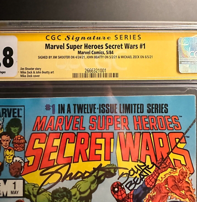 Marvel Comics - Secret Wars #1 CGC 9.8 Triple Signed by Shooter