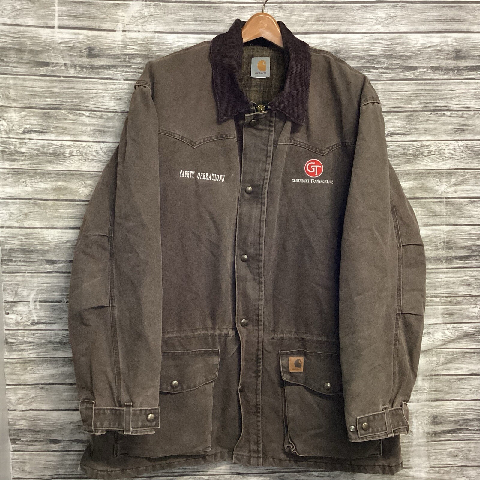 Vintage Carhartt C52 Mens 2XL Chestnut Brown Blanket-Lined Chore Coat