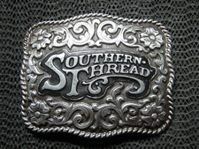 SOUTHERN THREAD CLOTHING BRAND LOGO BELT BUCKLE VINTAGE RARE COWBOY COWGIRL