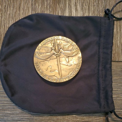 St. Augustine, Fl. 400th Anniversary. Bronze Medallion. Metallic Art Co. NY - Picture 4 of 10