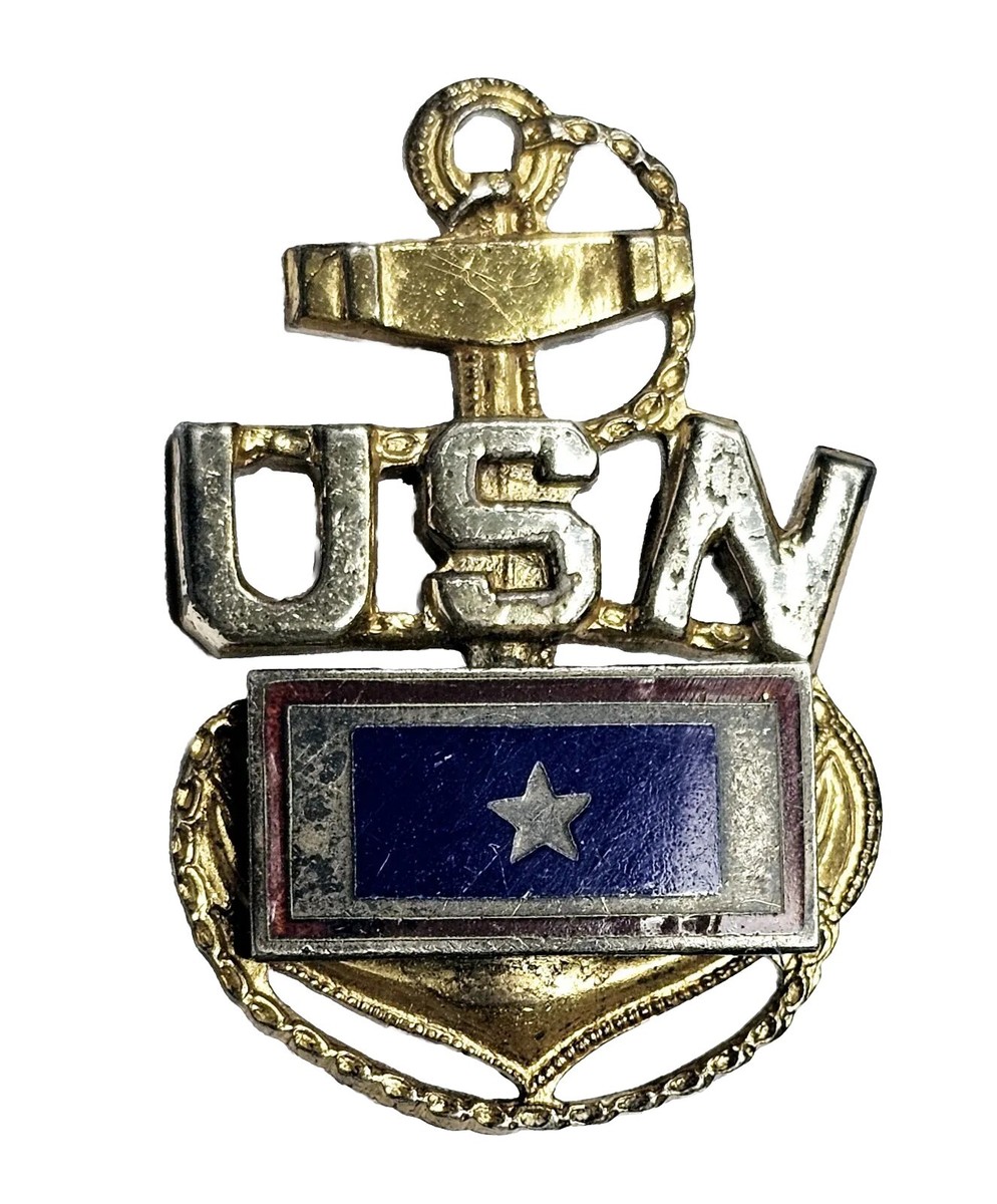 WWII US Navy Chief Petty Officer Sterling Silver 