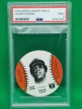 ⚾SHARP! 1978 Wiffle Insert Discs CESAR CEDENO⚾ PSA 9 MINT ~ POP 1! ~ TOUGH!