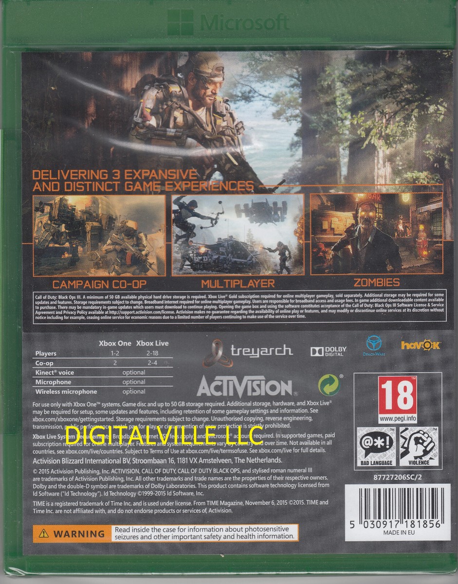 Call of Duty Black Ops III 3 Xbox One Brand New factory Sealed