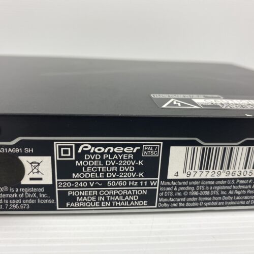 Pioneer DV-220V-K 1080p DVD Player HDMI R/W Compatible PAL / NTSC No Remote - Picture 7 of 13