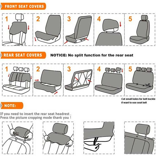 9PCS Car Seat Covers PU Leather Front & Rear Full Set Accessory For 5-Seats Car - Bild 4 von 9