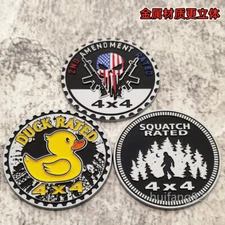 Car Metal Body Rear Trunk Badge Tank Cover 3D 4X4 RATED PAW Emblem Decal Sticker