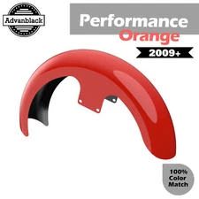 PERFORMANCE ORANGE 21" Reveal Wrapper Hugger Front Fender For 09+ Harley