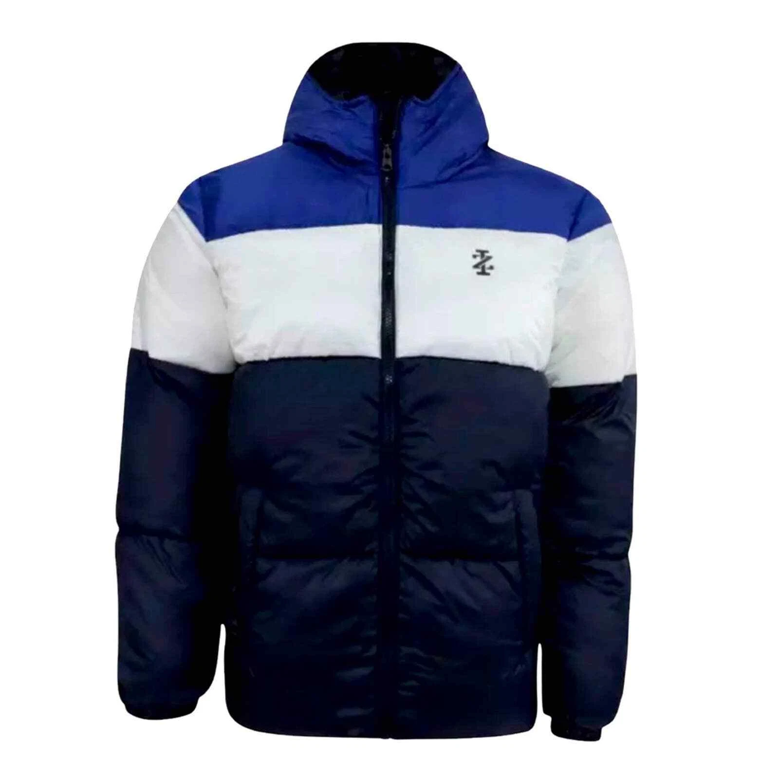 Men’s Izod Color-Block Puffer Jacket Navy/White/Royal Size 2XL