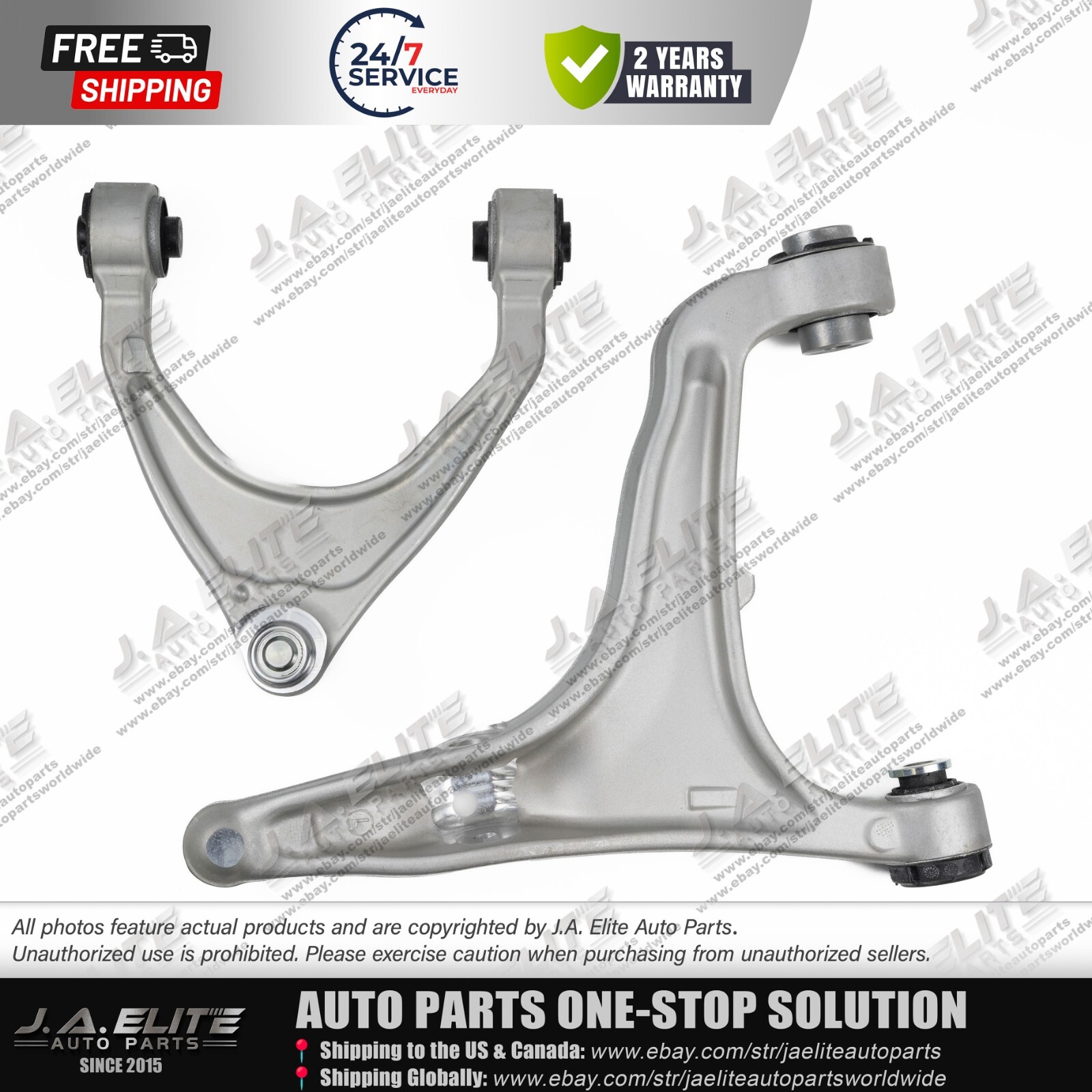 2pcs Front Left Upper & Lower Control Arm fit Maserati Levante (2017+)