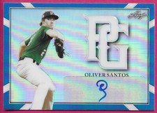 2021 Leaf Perfect Game National Baseball OLIVER SANTOS Blue Autograph 8/15