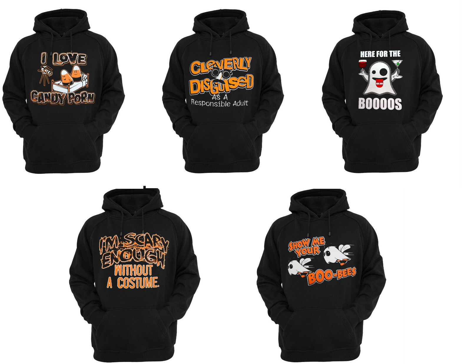 Hoodie Halloween Candy Porn Cleverly Disguised Here Boos Scary Enough Show Boobs-image