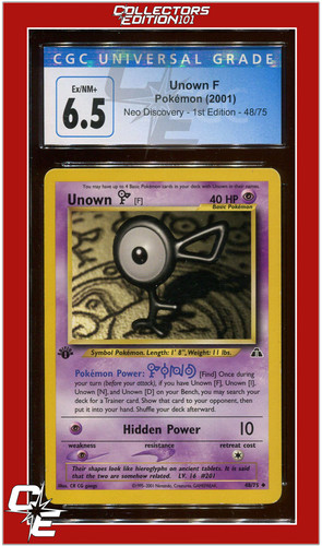 Unown [F] (1st Edition) graded CGC 6.5 for sale on eBay