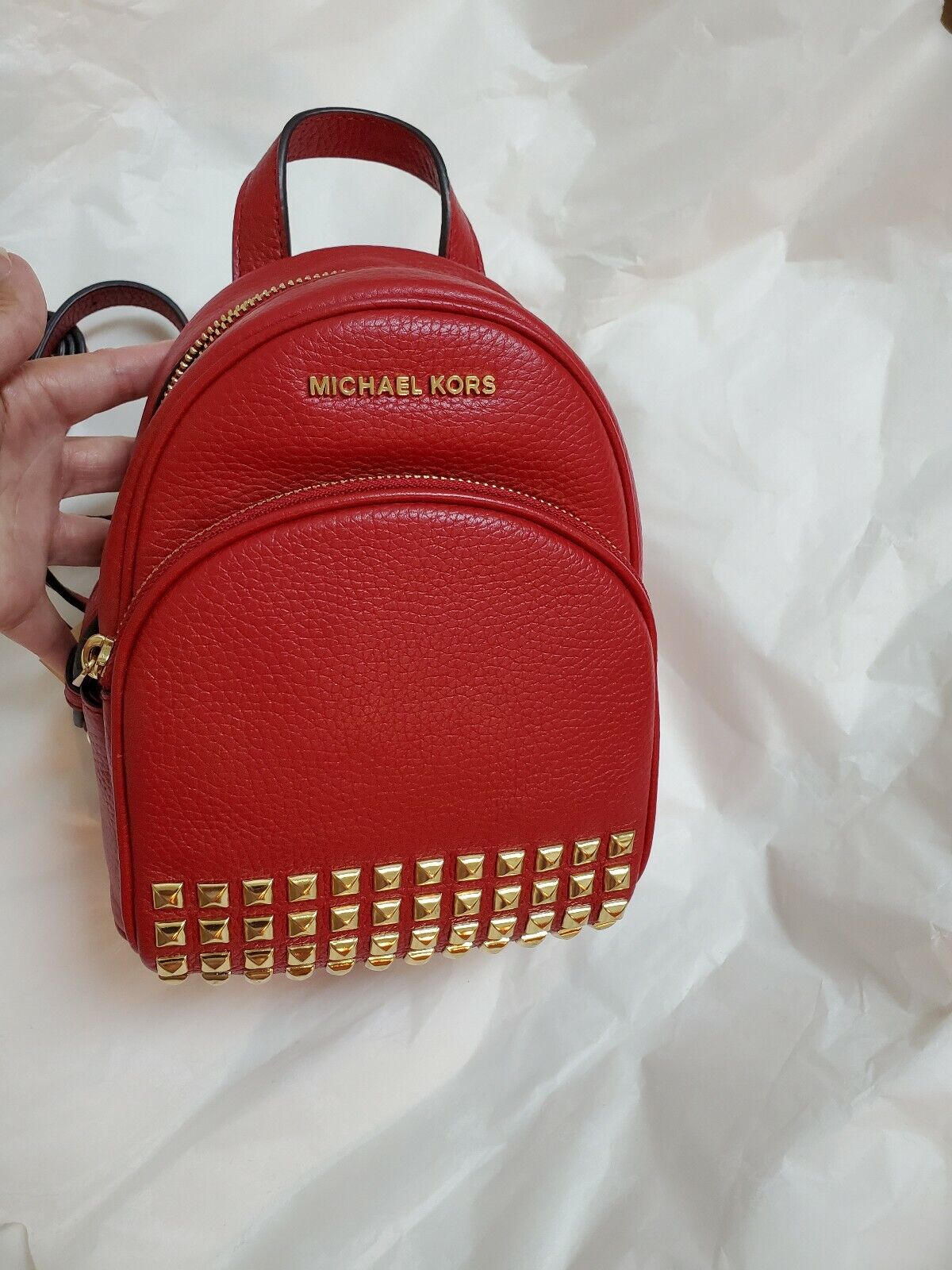 MICHAEL Michael Kors Abbey XS Studded Backpack - Red