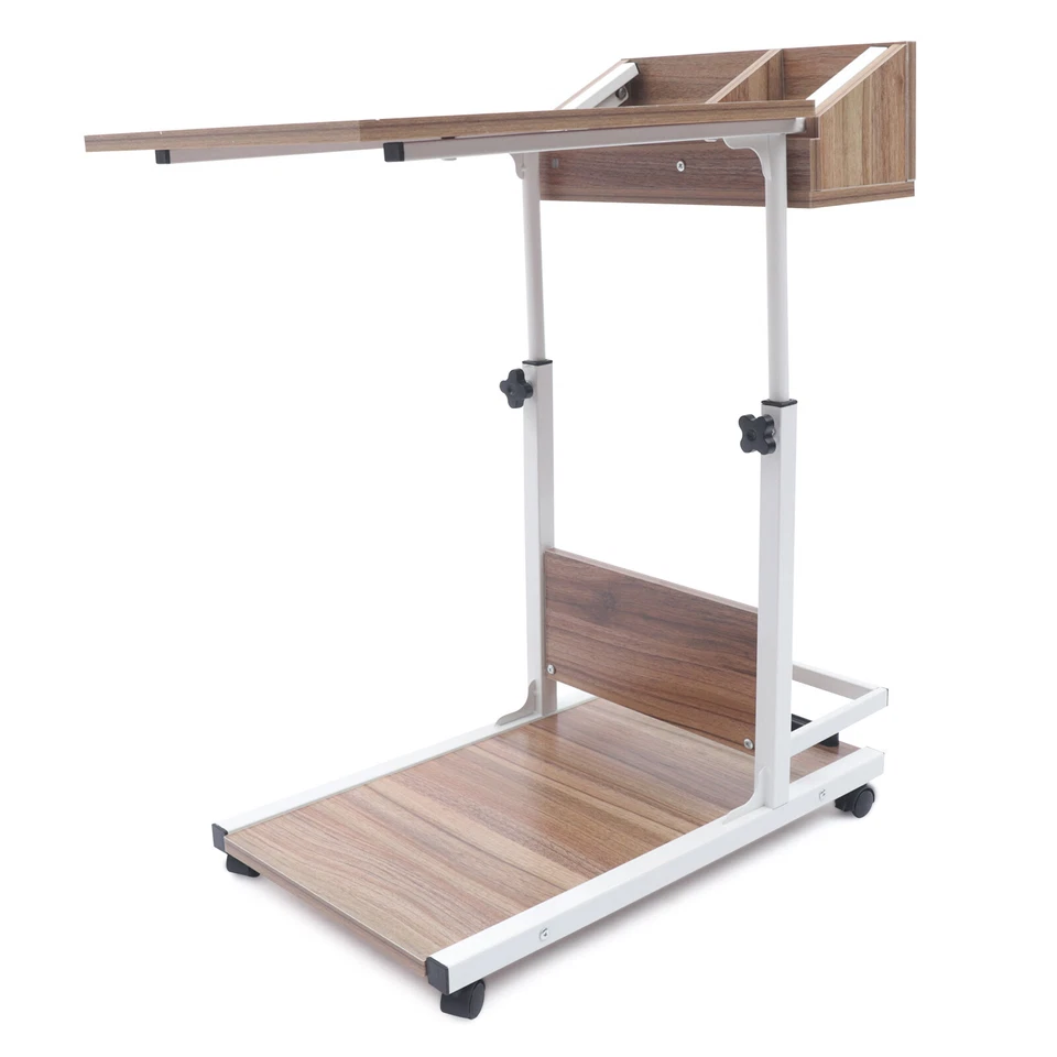 Portátil Oficina Laptop Escritorio Rodante Ajustable Mesa Carro Computadora Soporte Móvil Foto 2 de 4