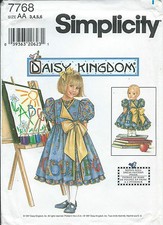 S 7768 sewing pattern Daisy Kingdom DRESS PINAFORE 17" Doll UNCUT girl 3,4,5,6