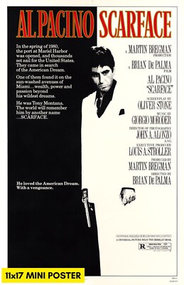 Scarface (1983) Movie Poster 11x17 De Palma Pacino Gangster