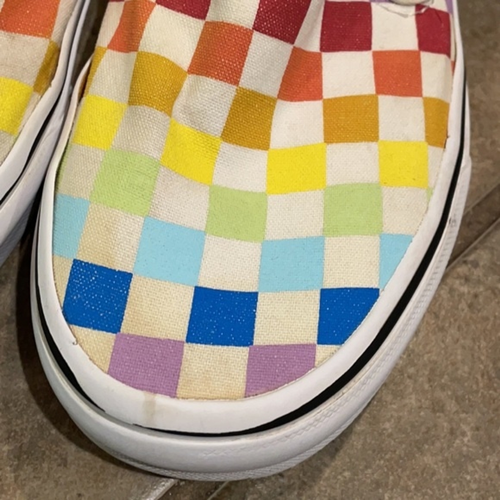 Vans Rainbow Checkerboard Slip-on Sneakers Unisex Size M4 W 5.5 500714 thumbnail 10