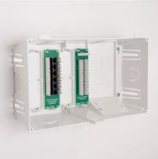 8" Plastic Structured Wiring Enclosure, Media Enclosure with Voice and Data Modu