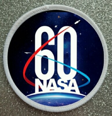 3'' NASA 60 Jahre Jubiläum Brandneu Sublimation Aufbügeln oder Aufnähen Patch Abzeichen 