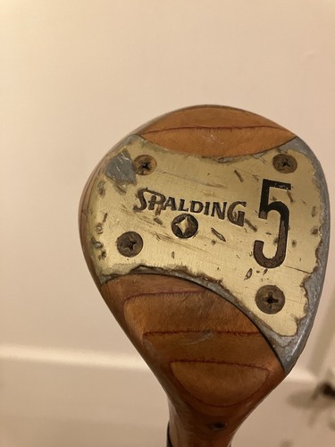 VINTAGE SPALDING WOOD HEAD GOLF CLUBS #1 & #5 Drivers - 第 10/12 張圖片