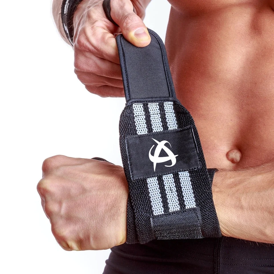 Wrist Wraps Weight lifting Gym Straps Support Strength Elasticated Hand Bandage - Image 4 of 4