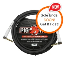 PIG HOG PH6RR SOLUTIONS 6 foot ft 1/4" Right-Angle 8mm GUITAR INSTRUMENT CABLE 