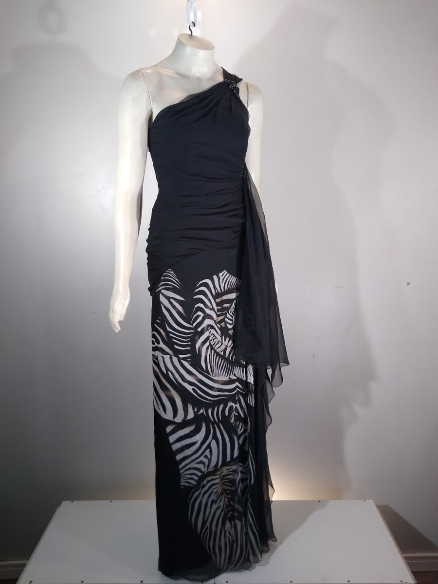 Fabulous ROBERTO CAVALLI silk gala dress, schiaparellish