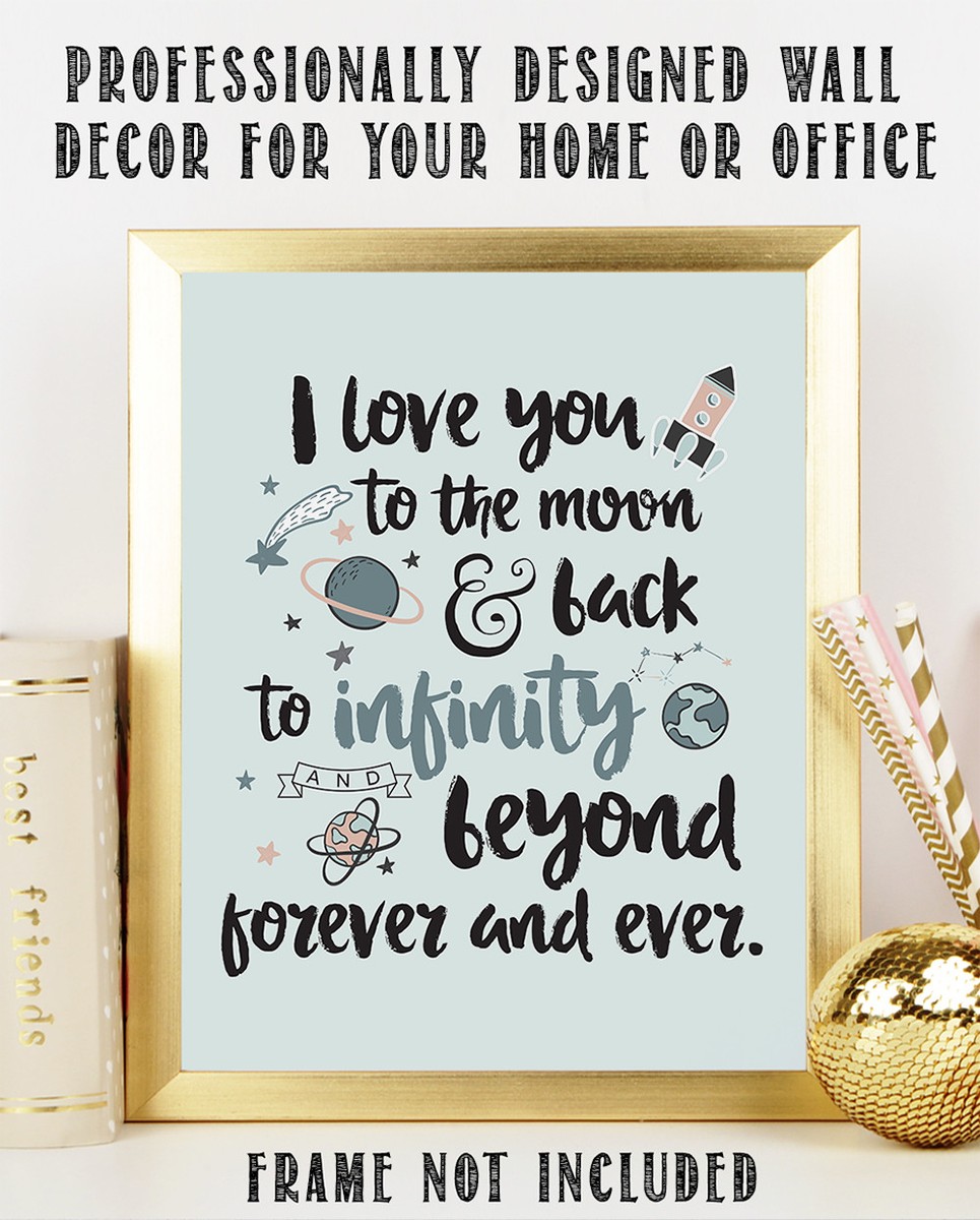 アートフレーム I LOVE YOU TO THE MOON AND BACK Love You To the Moon and Back Wall Decor | Baby Gift – Tiny