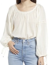 Intimately Free People XS Sundown Bodysuit Ivory Milk Blossom Sheer EUC
