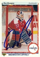 Don Beaupre autographed Hockey Card (Washington Capitals) 1990 Upper Deck #217