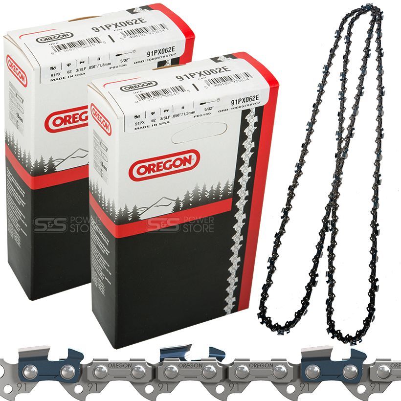 2 Stück OREGON Sägekette 91PX062E 3/8 62TG 1,3mm 45cm Husqvarna  