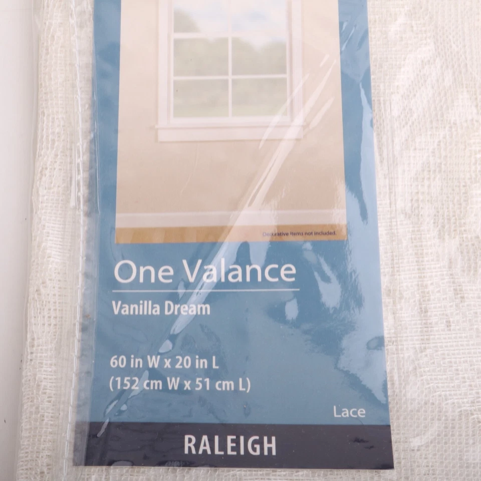 Mainstays Home Lace Valance RALEIGH Vanilla Dream 60” Wide 20” Long - Image 3 of 4