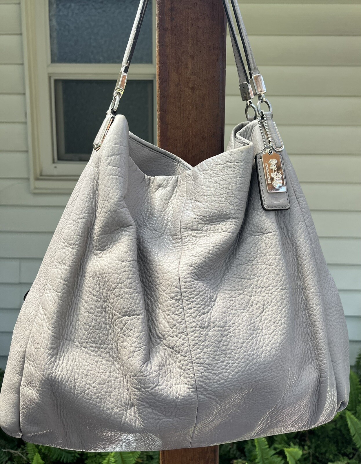 COACH Madison Phoebe, Light Grey Soft Leather, Three … Gem