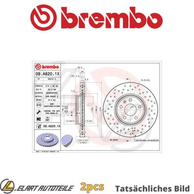 2x brake disc for Audi A5/S5/Sportback/Cabriolet A4/Allroad/B8/S4/B9 CMGB 2.0L
