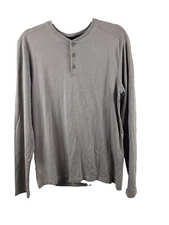 VRST Mens Silver Shadow Essential Henley Neck Shirt Long Sleeve Size S NWT