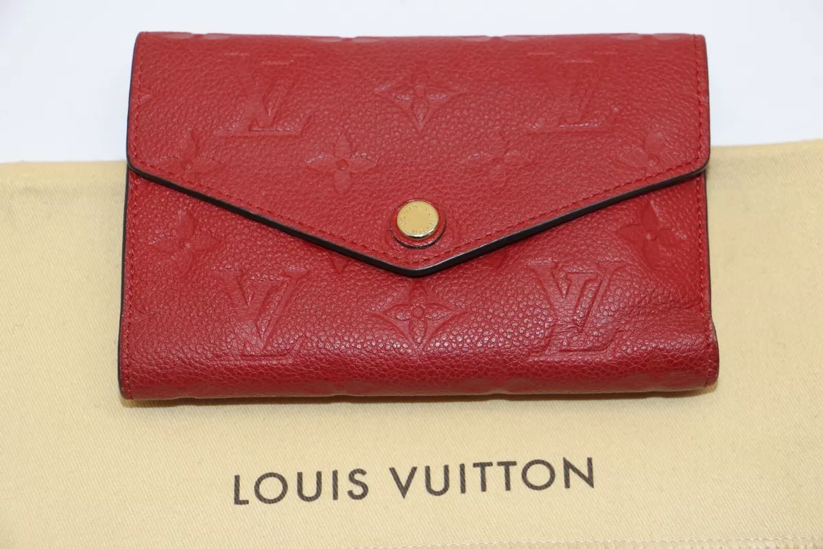 Louis Vuitton Red Empreinte Leather Curieuse Trifold Compact Wallet