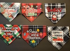 Personalized Winter Christmas Dog Bandana Over Collar Scarf Large