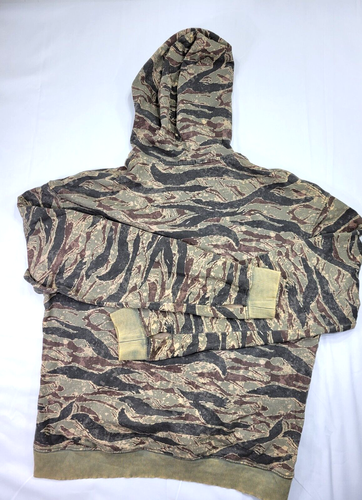H & M DIVIDED Jungle Camouflage Tiger Stripe Men's LARGE Distressed - Picture 2 of 10