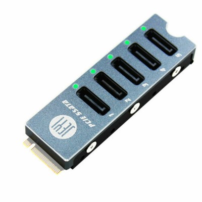 JEYI SATA Disk JMS585-Slim 5 Ports for M.2 Nvme PCI-E to SATA3 for ThunderBolt 3