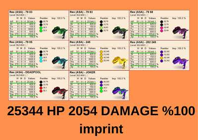 2054 DMG 25344 HP REX %100 imprint & EGGS Ark Survival Ascended Official PVE ASA