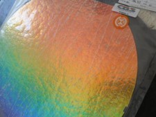 Dichroic :CBS 90 COE Mardi Gras on Rainbow w/ Vanilla White on Thick Clear