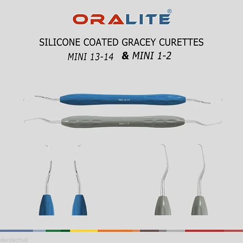 GRACEY CURETTE MINI 13/14 +MINI1/2 SET SILICONE COATED PERIODONTAL DENTAL SCALER