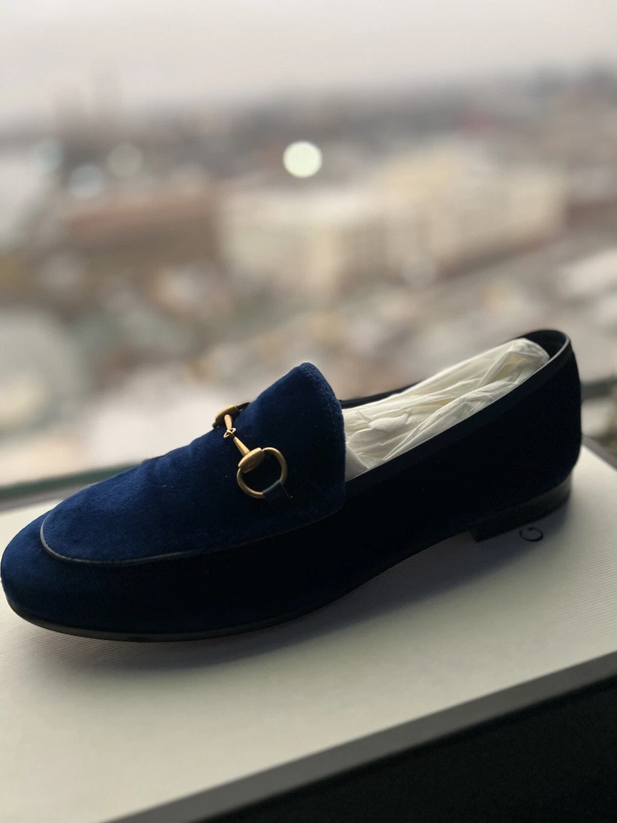 Blue velvet store gucci loafers