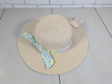 New Tommy Bahama Kids Woven Floral Blue Yellow Ribbon Sun Hat One Size Easter