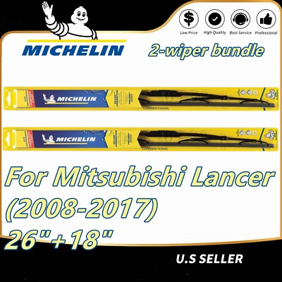 Michelin Wiper Blades Set for Mitsubishi Lancer (2008-2017) Direct Replace Pair