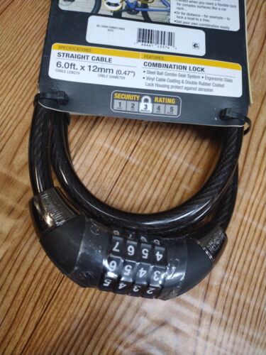 Onguard Bike Lock 6’ x .47” Combo Cable Bike Lock NEW!! - Picture 6 of 11