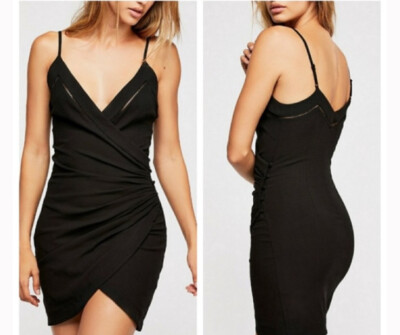 FREE PEOPLE INTIMATELY BLACK DYLAN BODYCON MINI