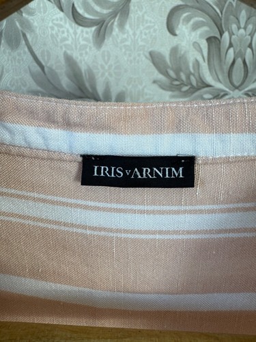 Camicia donna estiva Iris von arnim lino color pesca con righe taglia 40 - Foto 5 di 7